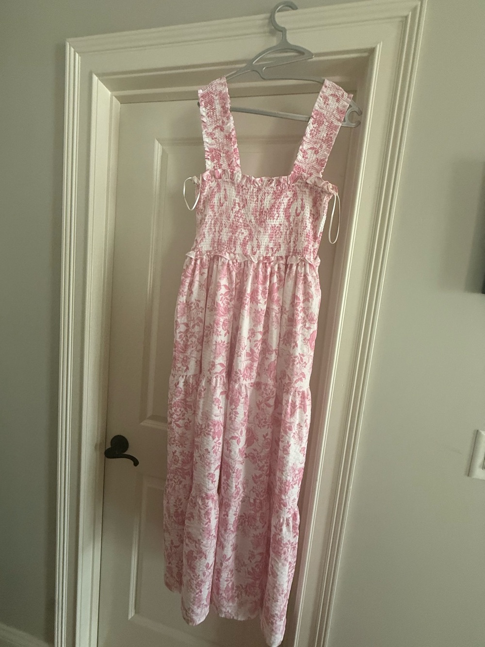 Altar’d State Pink Floral Smocked Maxi Dress 🌺